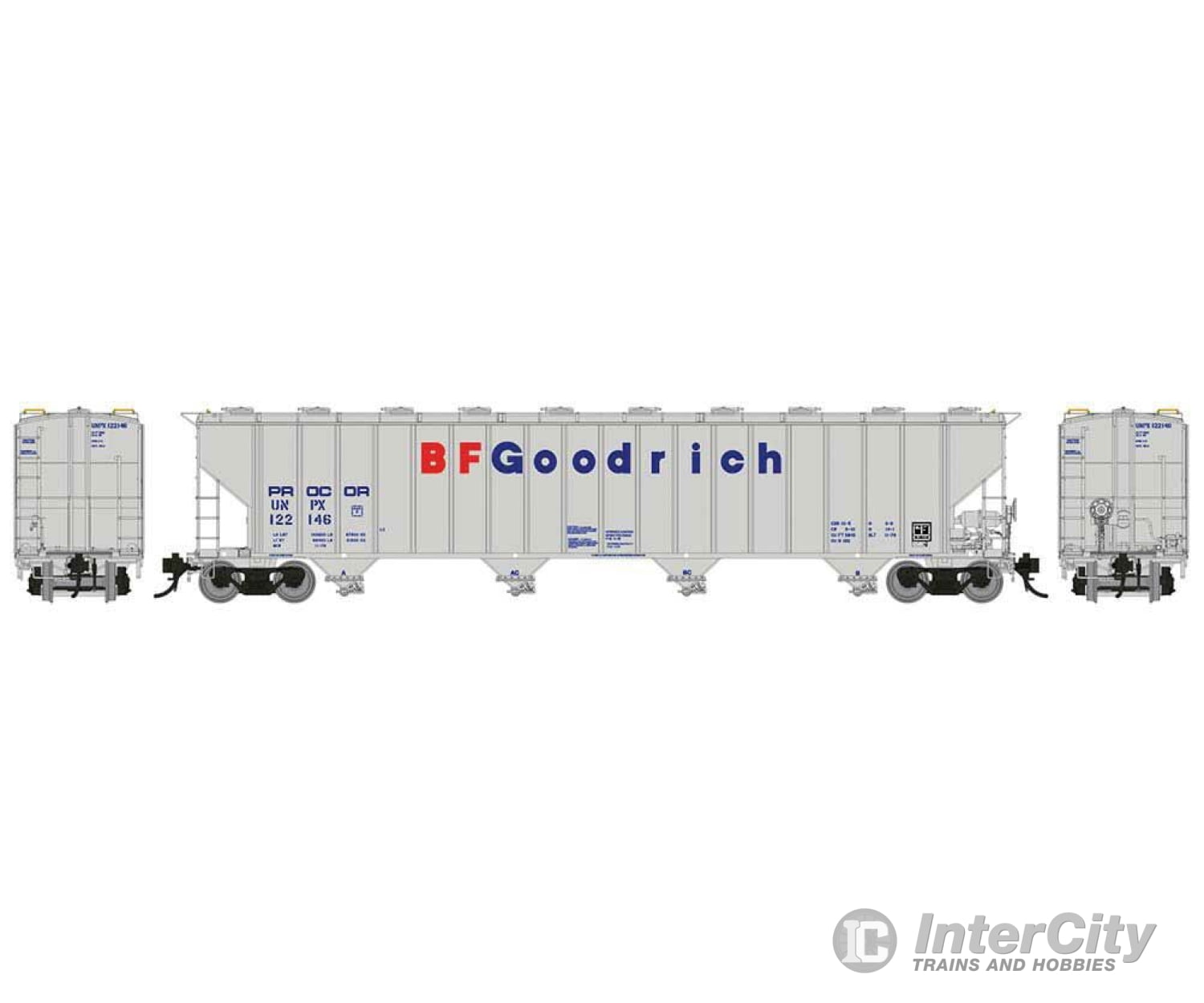 Rapido Ho 157004A Procor 5820 Covered Hopper - Ready To Run -- Bf Goodrich-Procor Ltd. (1978 Gray