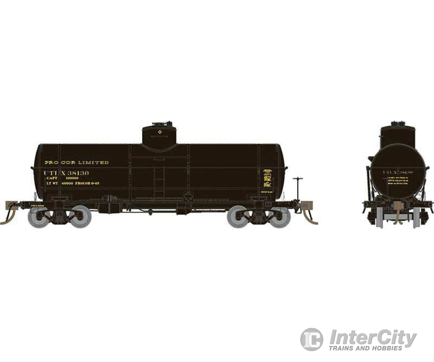 Rapido Ho 159008A Union Tank Car 10 000-Gallon X-3 - Ready To Run -- Procor Limited Utlx (Black