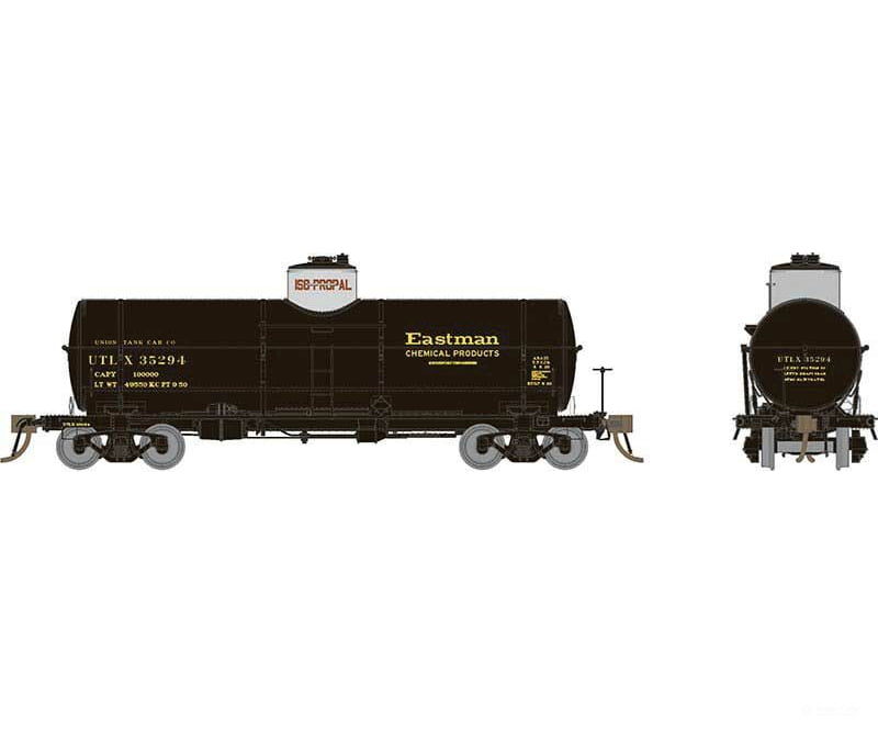 Rapido Ho 159010A Union Tank Car 10 000-Gallon X-3 - Ready To Run -- Eastman Chemical Utlx (Black