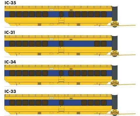 Rapido Ho 203106 Uac Turbotrain Add-On 4-Car Completion Set - Ready To Run Via Rail Canada