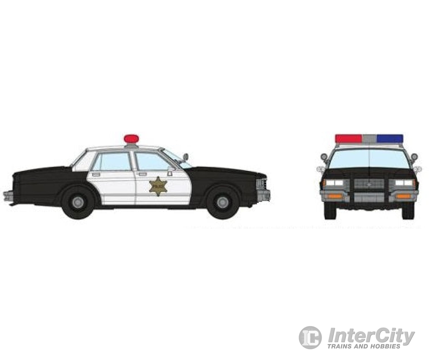 Rapido Ho 800010 1980-1985 Chevrolet Impala Sedan - Assembled -- Police (Black White) Cars & Trucks