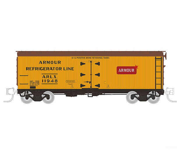 Rapido N 521003 Garx 37 Meat Reefer -Armour Freight Cars