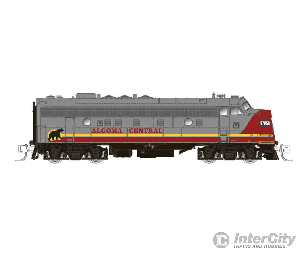 Rapido N 530017 Gmd Fp9A Cn Style - Standard Dc -- Algoma Central 1755 (Silver Maroon Yellow)