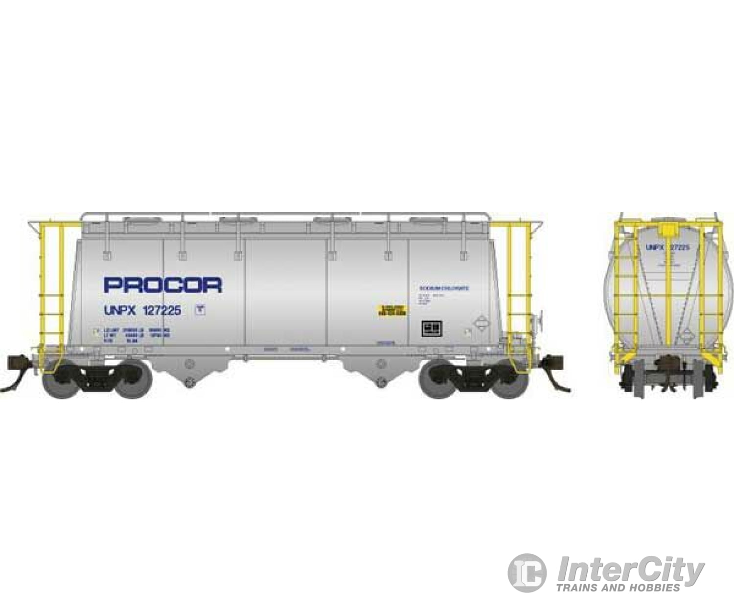 Rapido Trains 172002A Procor 3 000 Cubic Foot Aluminum Covered Hopper W/Handrail - Ready To Run --