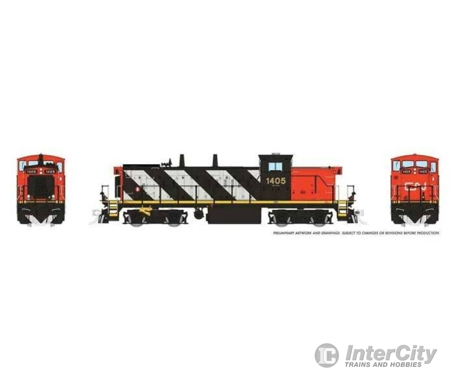 Rapido Trains HO 10563 GMD-1 4-Axle Version - ESU LokSound 5 Sound and DCC - Canadian National #1422 (Stripe Scheme