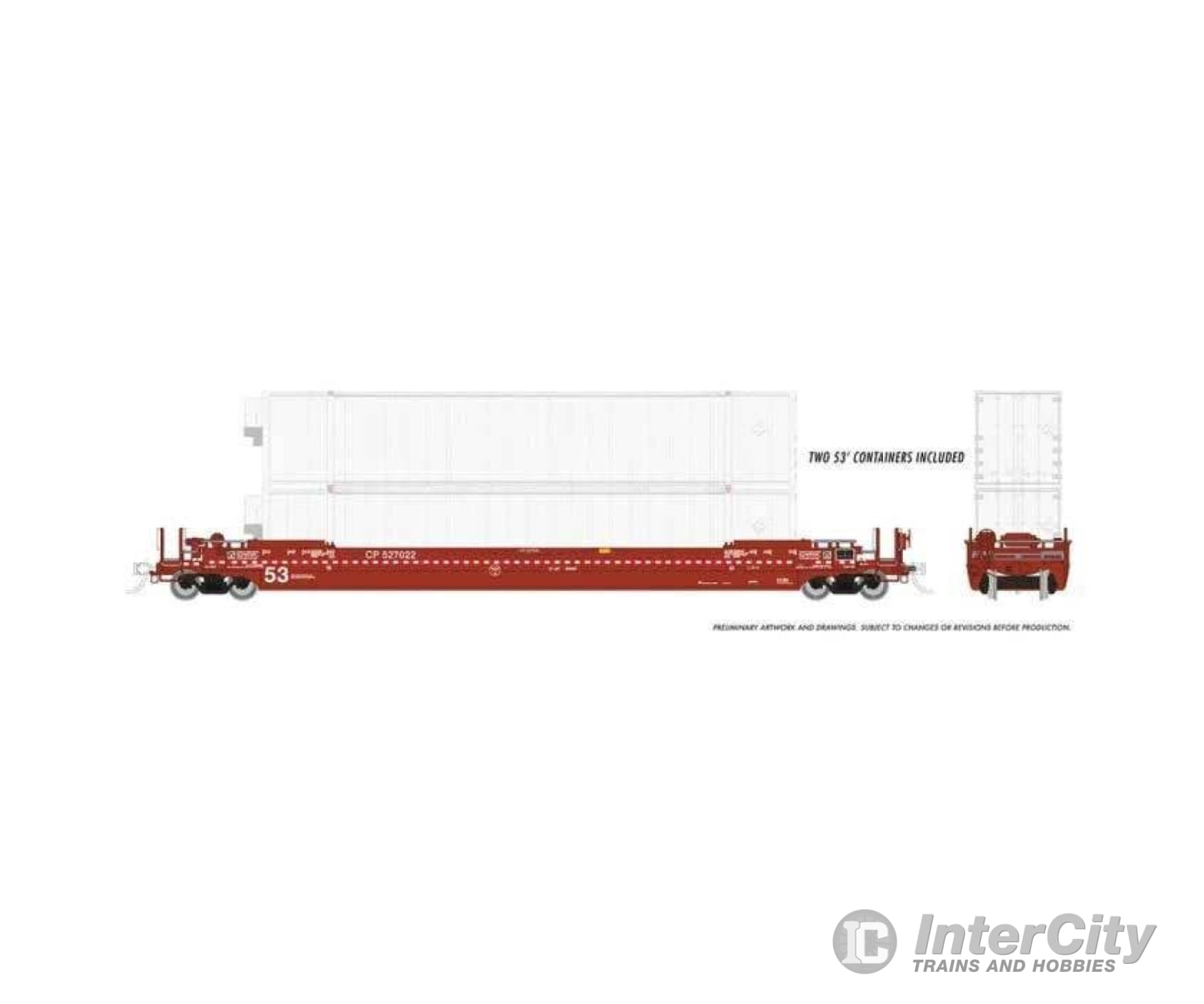 Rapido Trains Ho 401057A Gunderson 53’ Husky Stack Well Car With Containers - Canadian Pacific