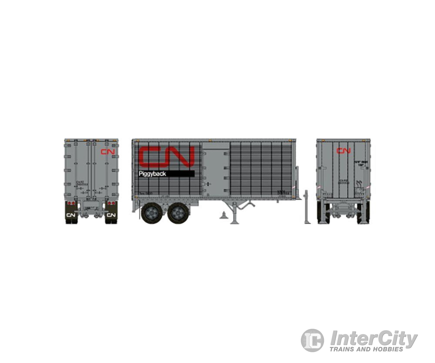 Rapido Trains Ho 403088 26’ Can - Car Dry Van Trailer With Side Door - Assembled - - Cn Piggyback