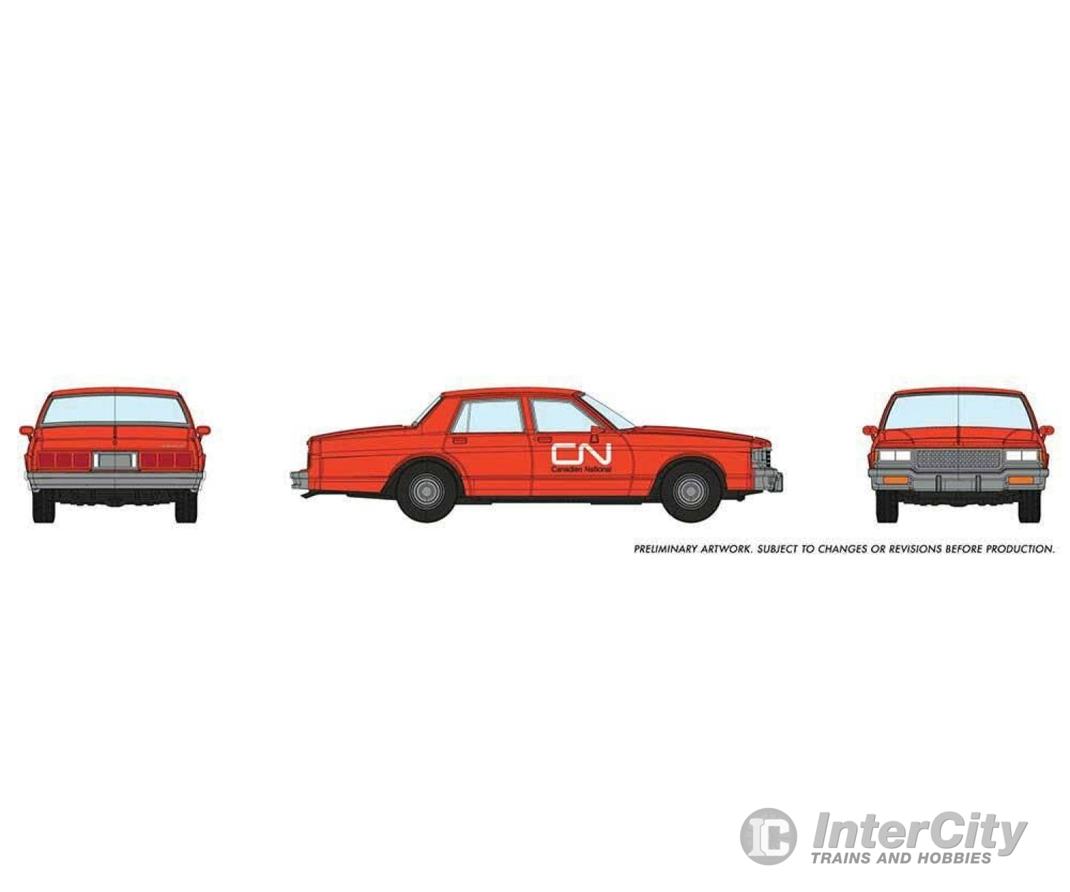 Rapido Trains Ho 800014 1980-1985 Chevrolet Impala Sedan - Assembled Canadian National Maintenance