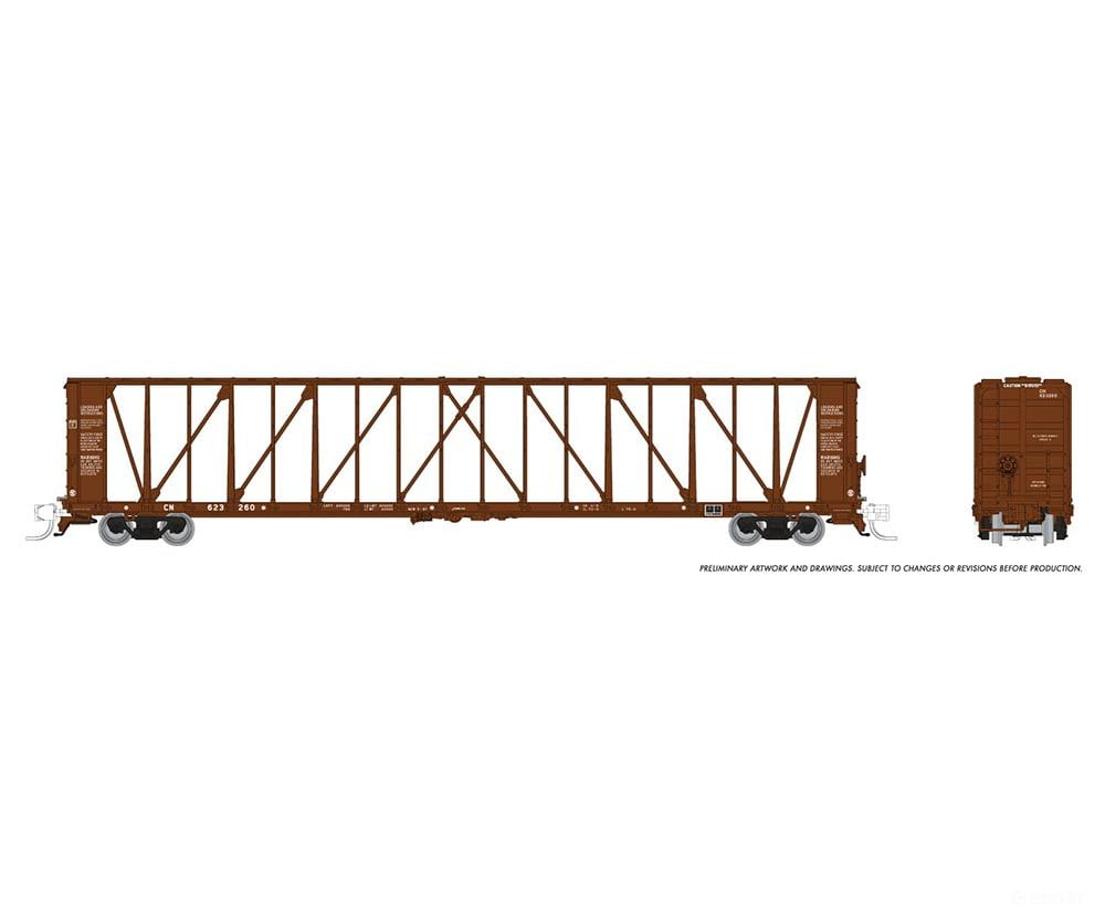 Rapido Trains N Scale Nsc 73 Centerbeam Flatcar Cn Brown # 623279 Freight Cars