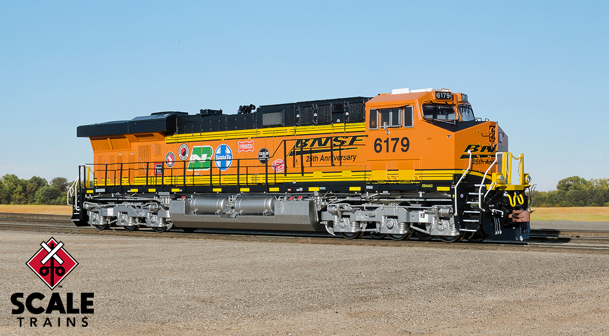 ScaleTrains SXT32877-6 Rivet Counter HO Scale GE ES44AC, BNSF/25th Anniversary/Heritage III 5828 DCC & Sound Equipped