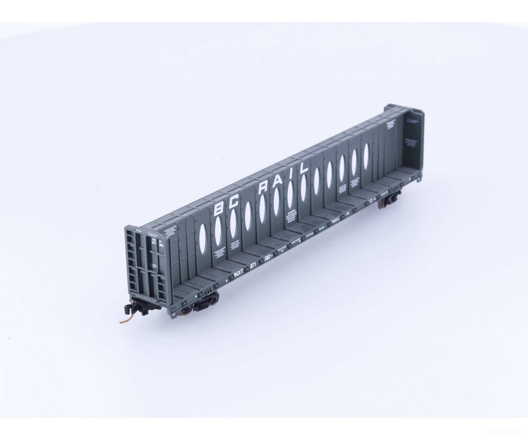 Red Caboose RN-16633-10 N Centerbeam Opera Window Flat Car BC Rail (BCOL) 871382 - Freight Cars