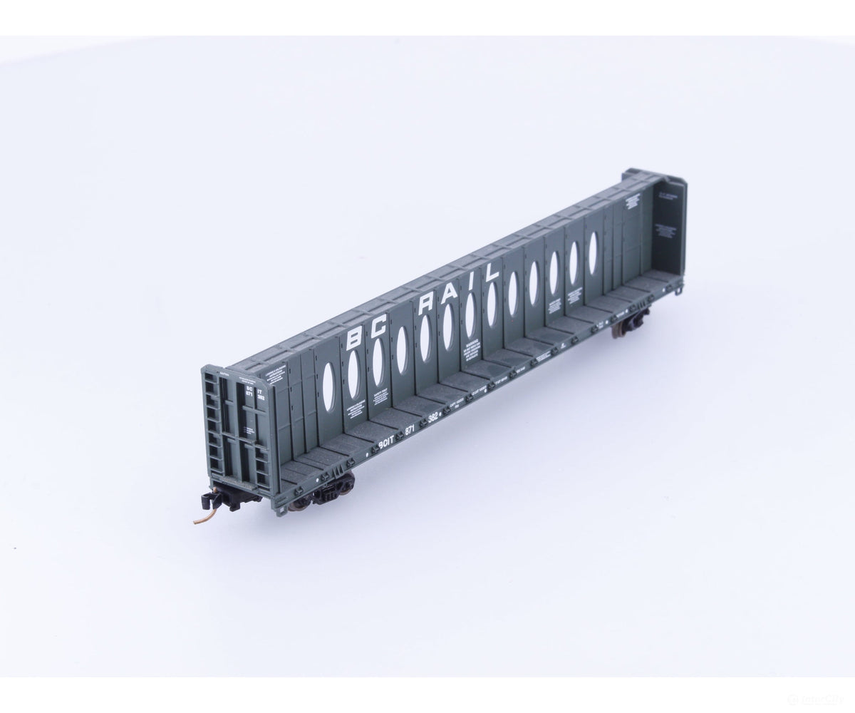 Red Caboose RN-16633-10 N Centerbeam Opera Window Flat Car BC Rail (BCOL) 871382 - Freight Cars