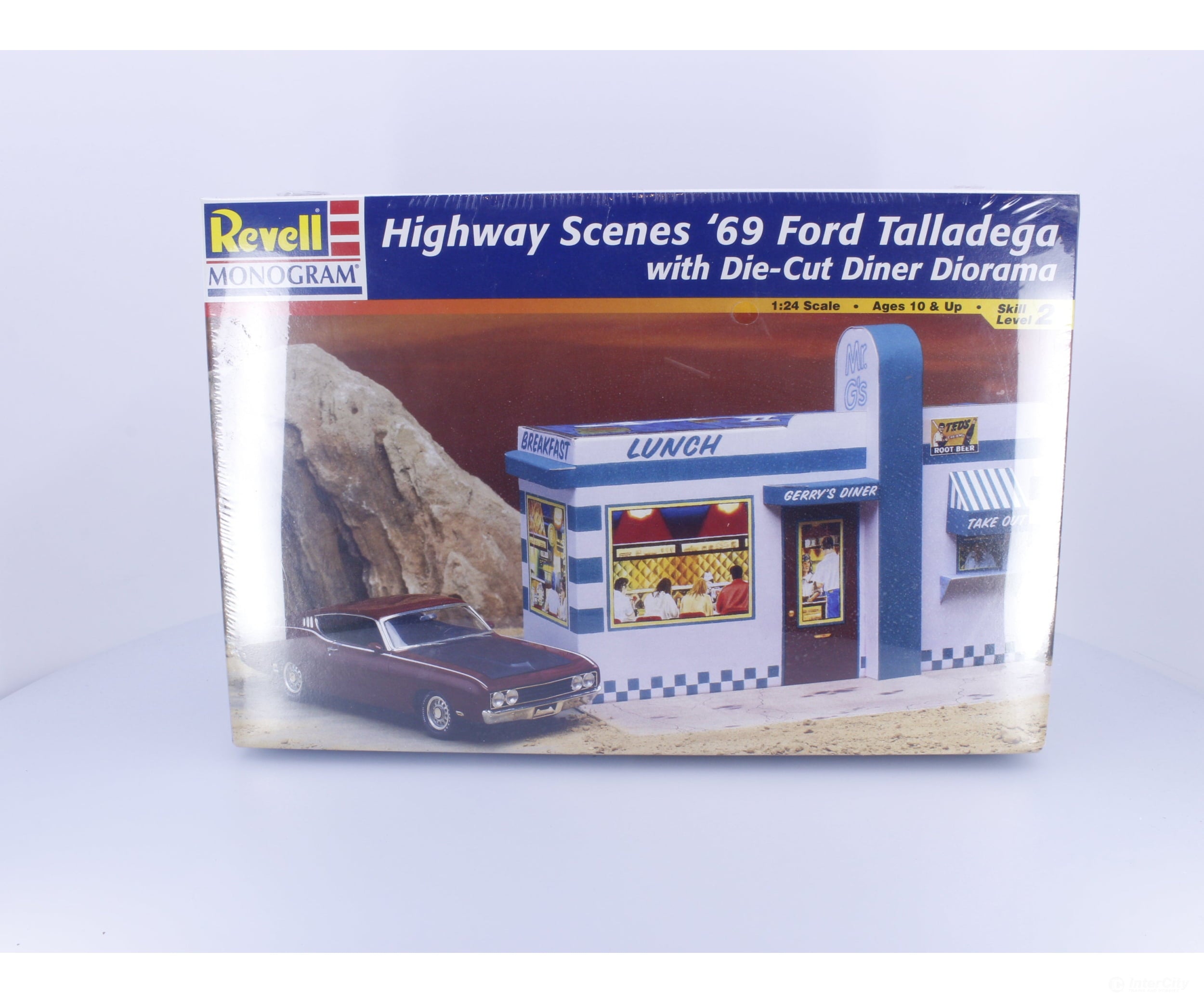 Revell 85-7803 G Highway Scenes 1969 Ford Talladega w/Diorama Plastic Model Kit 1/25 Plastic Car Model Kits