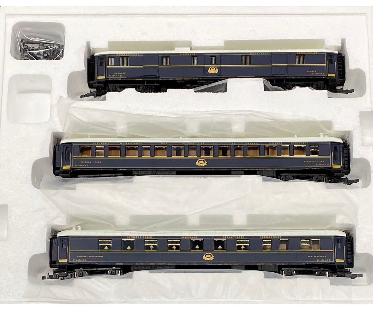 Rivarossi HR4088 HO OBB Ostende-Vienna-Express Carrozze Bagaliaio Ristorante e Letti Set of 3 1265,2868,3500 European