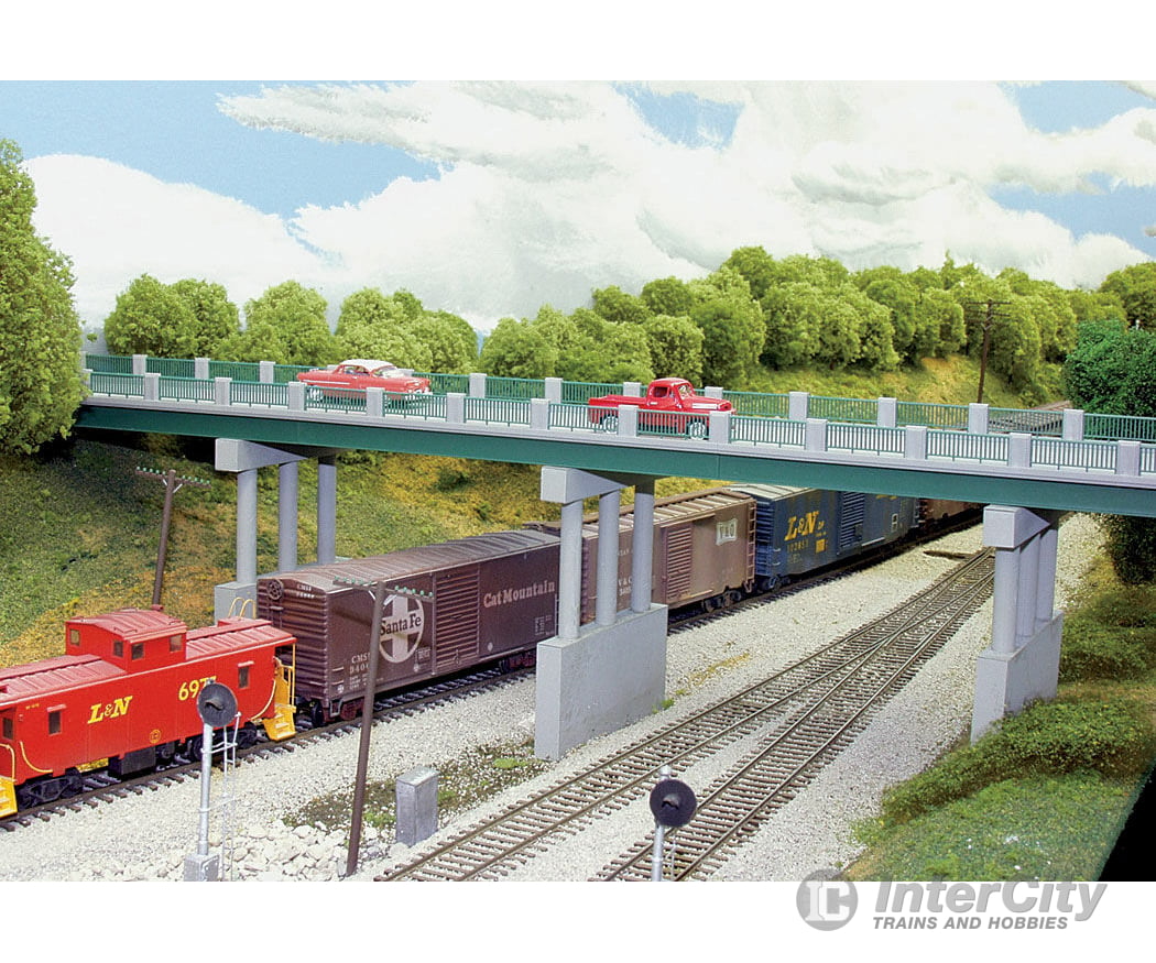 Rix Products 123 Wrought Iron Highway Overpass W/Adjustable Piers -- Kit - 150 Scale W/4 Tunnels &