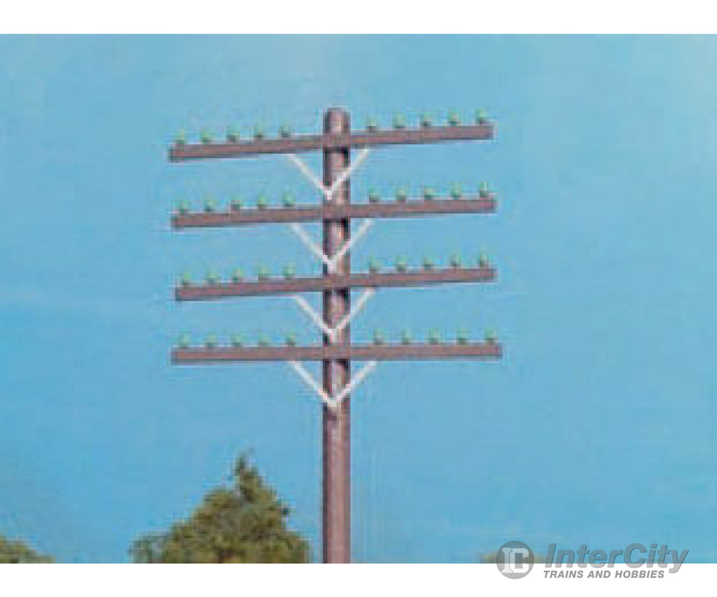 Rix Products 31 Railroad Telephone Pole Crossarms Only - Brown Plastic -- Set Of 72; Fits #628-30 Or