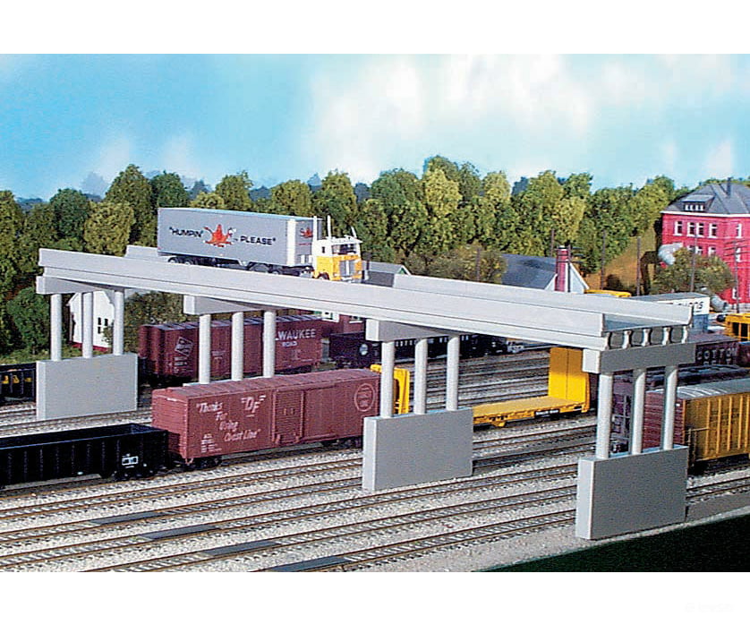 Rix Products 113 Modern Highway Overpass -- Kit - 150 Scale W/4 Piers Tunnels & Bridges
