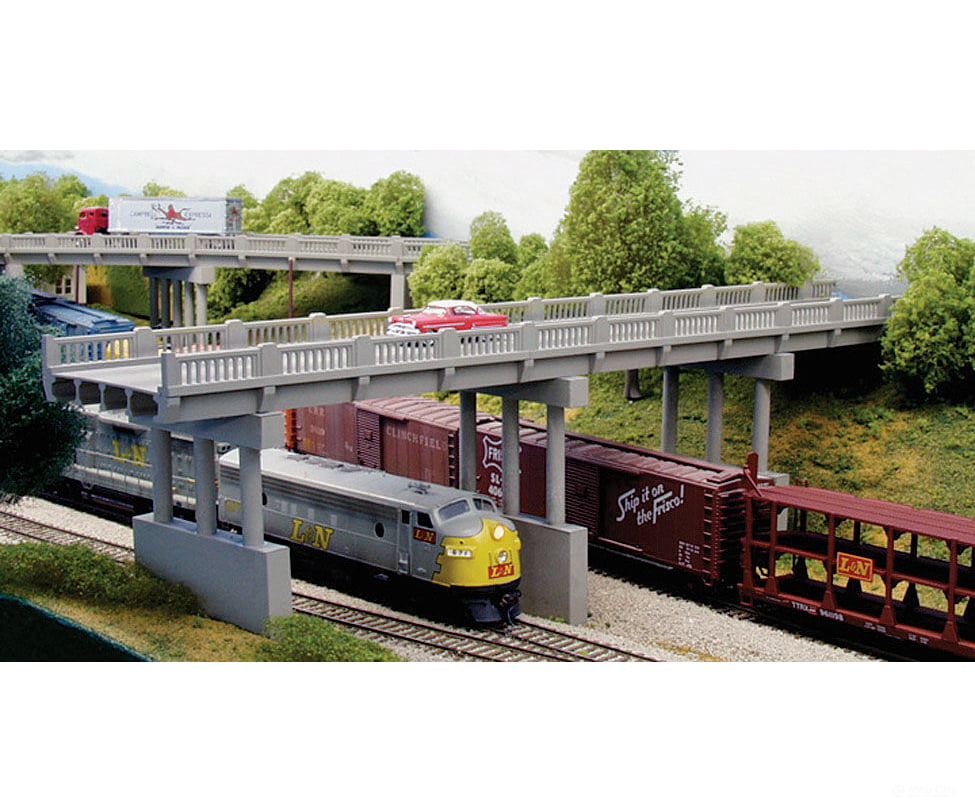 Rix Products 153 1930s Highway Overpass with 4 Piers -- Kit - Scale Length: 150’ 45.7m Structures