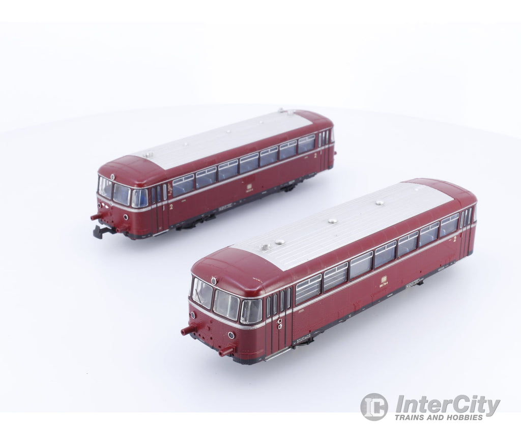 Roco 43045 HO DB Class VT98 and Trailer Rail Car w/Factory Lighting 798631-8 Analog DC European Locomotives