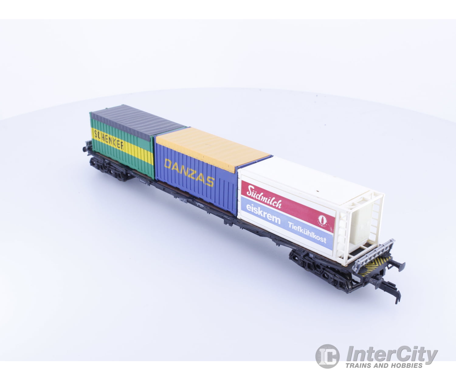 Roco 4357 HO DB Flat Deck with 3 Containers European Freight Cars