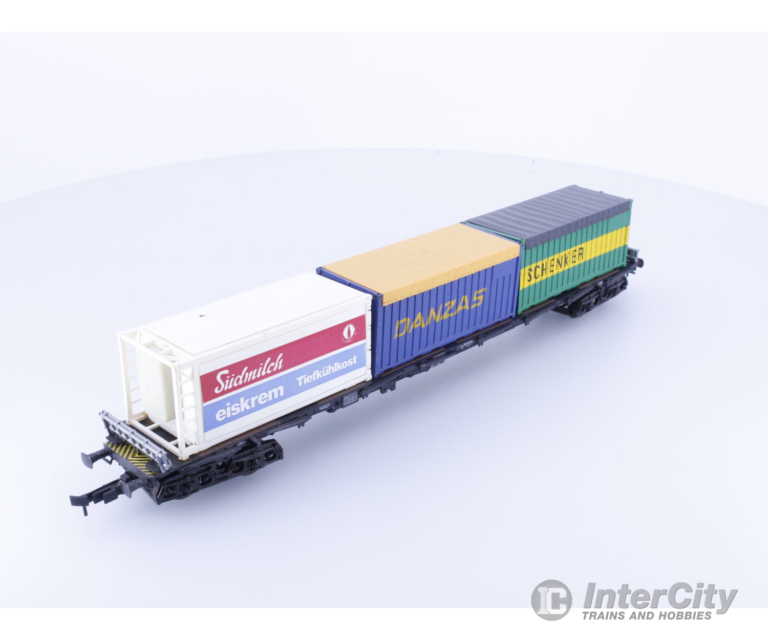 Roco 4357 HO DB Flat Deck with 3 Containers European Freight Cars