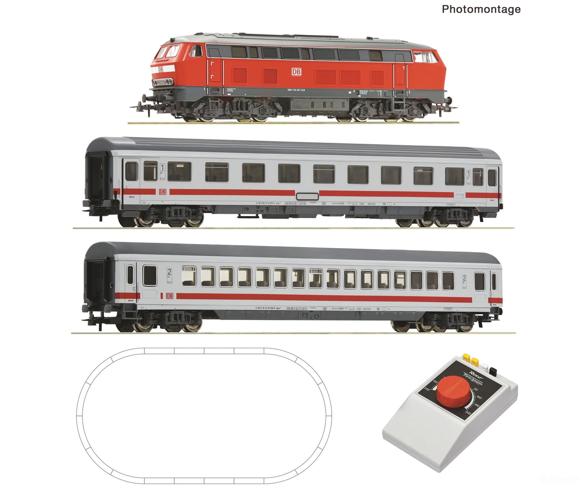 Roco 5100016 HO Analogue Start Set: Diesel locomotive class 218 (GEOLINE) DB AG Starter & Train Sets