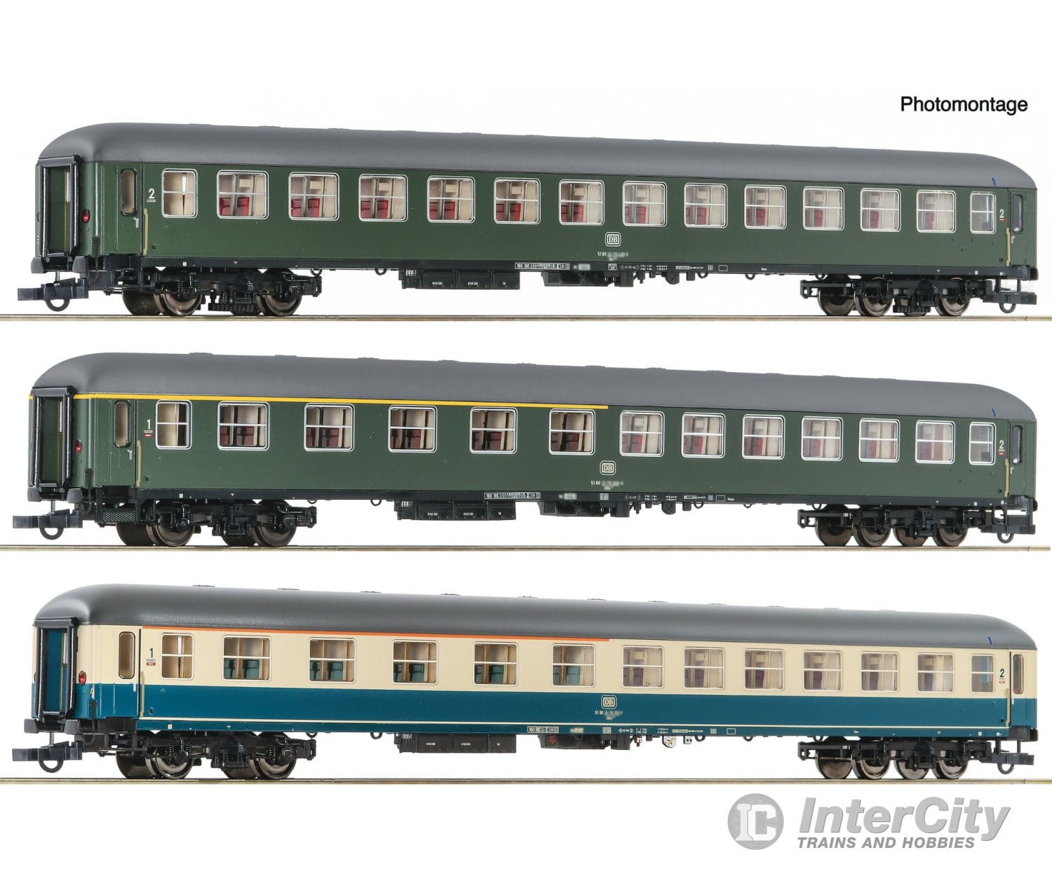 Roco 6200053 Ho 3-Piece Set 3: D 377 “Hispania-Express” Db Era 4 (Dc) European Passenger Cars