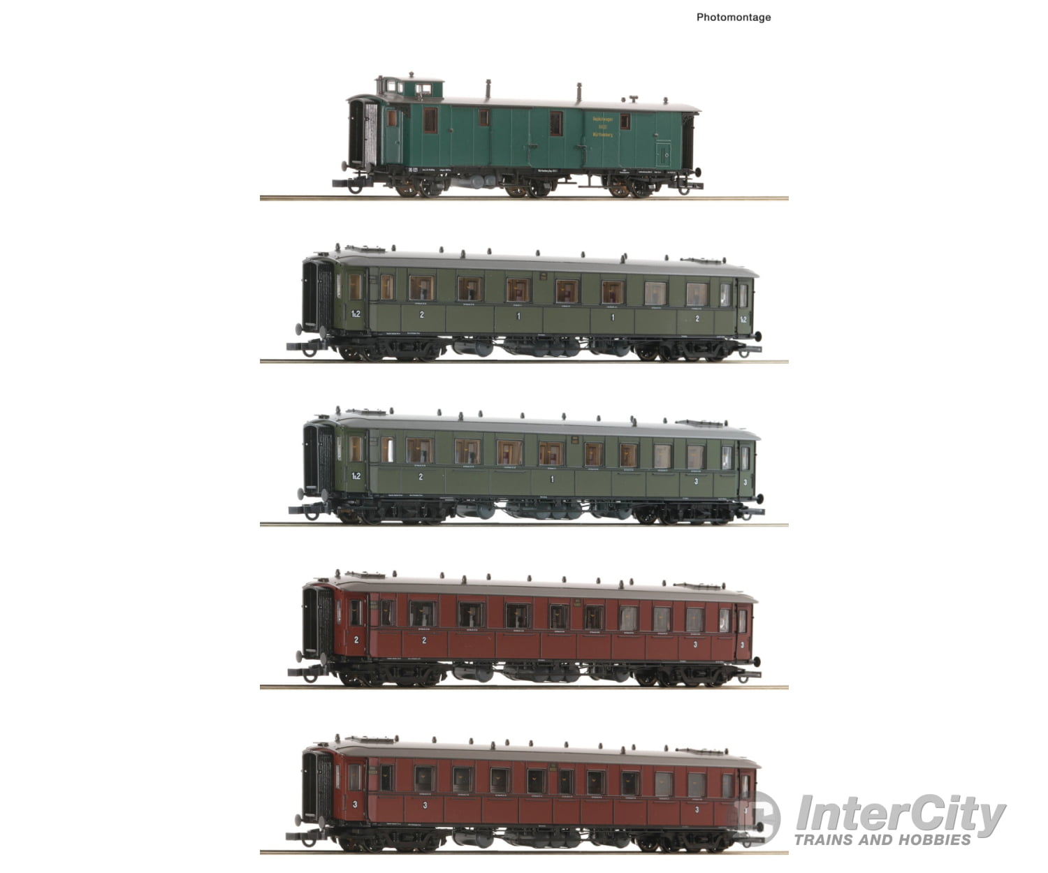 Roco 6200076 Ho 5 Piece Set: Express Train K.w.st.e. European Passenger Cars