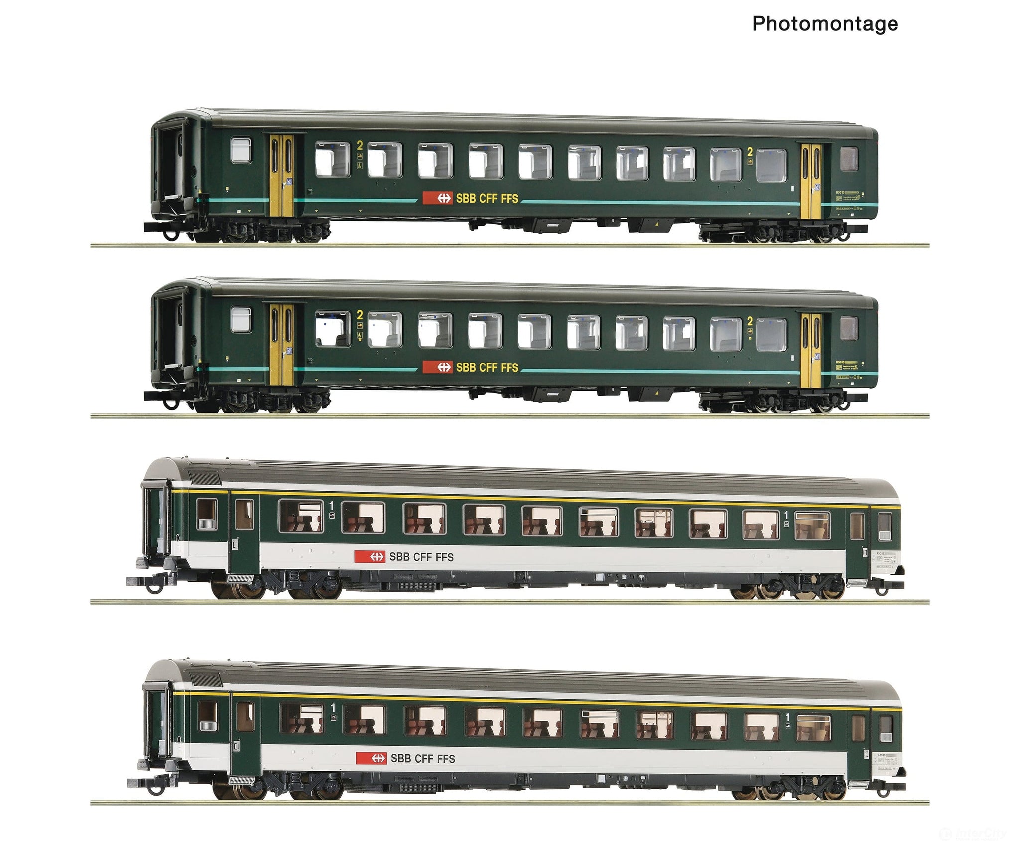 Roco 6200091 Ho 4 Piece Set (2): ’Ir 1617’’ Sbb European Passenger Cars