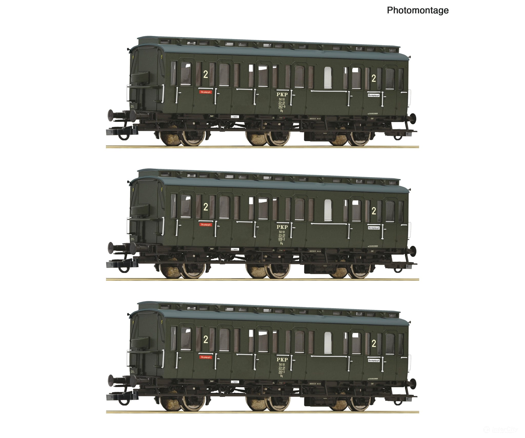 Roco 6200100 Ho 3 Piece Set: Compartment Coaches Pkp European Passenger Cars