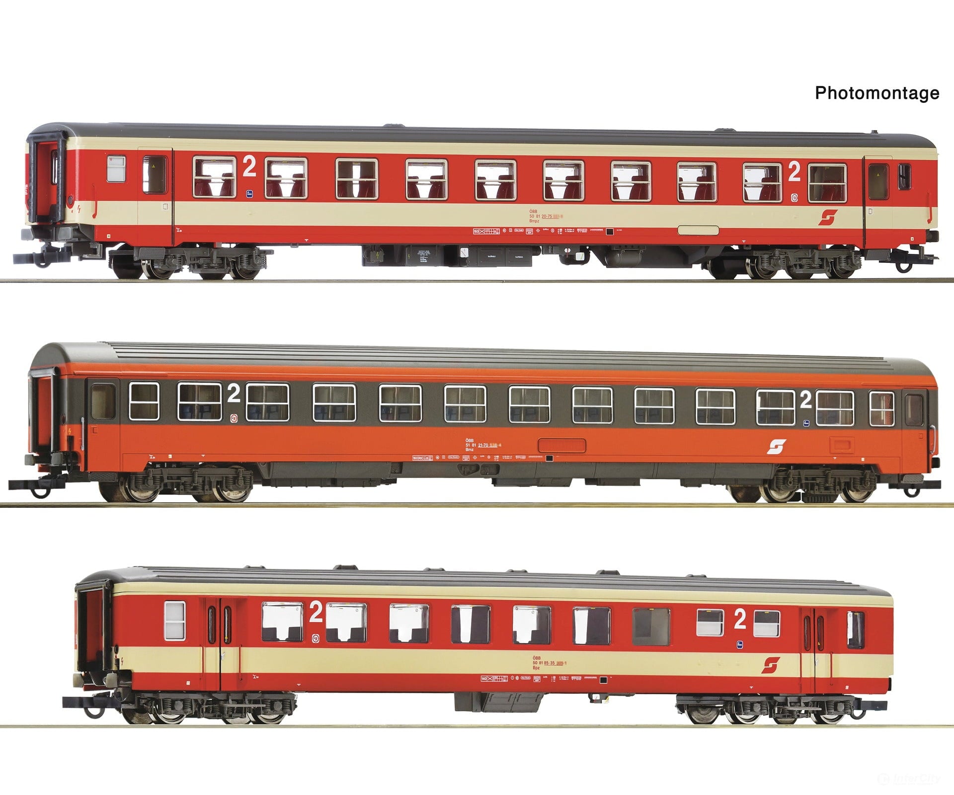 Roco 6200128 Ho 3 Piece Set (2): Express Train ’D 704’’ Öbb European Passenger Cars