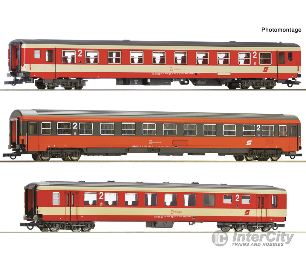 Roco 6200128 Ho 3 Piece Set (2): Express Train ’D 704’’ Öbb European Passenger Cars