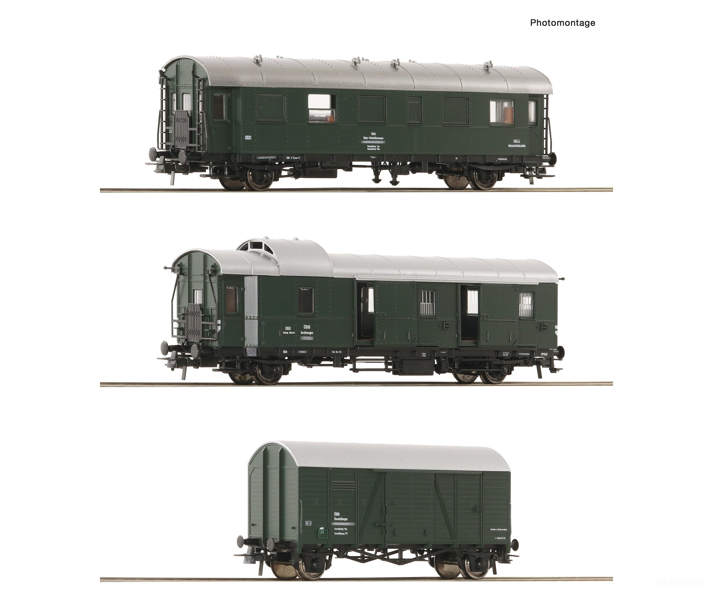 Roco 6200134 Ho 3 Piece Set: Cabooses Öbb European Freight Cars