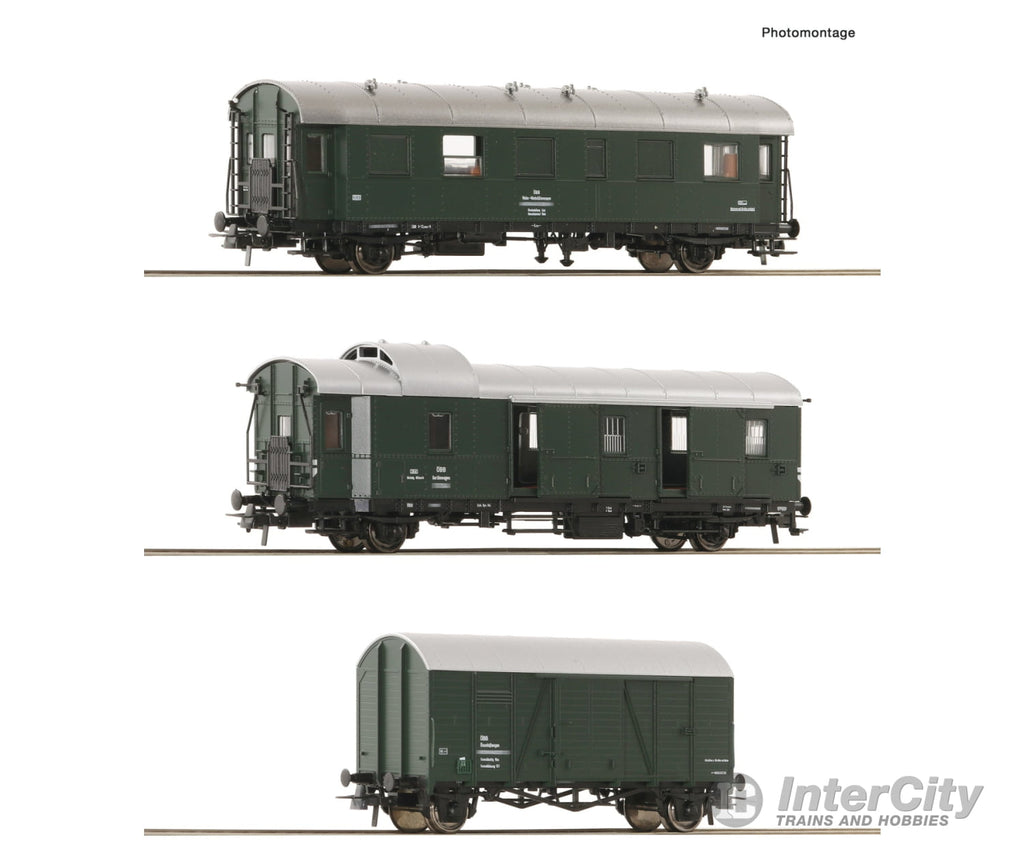 Roco 6200134 Ho 3 Piece Set: Cabooses Öbb European Freight Cars