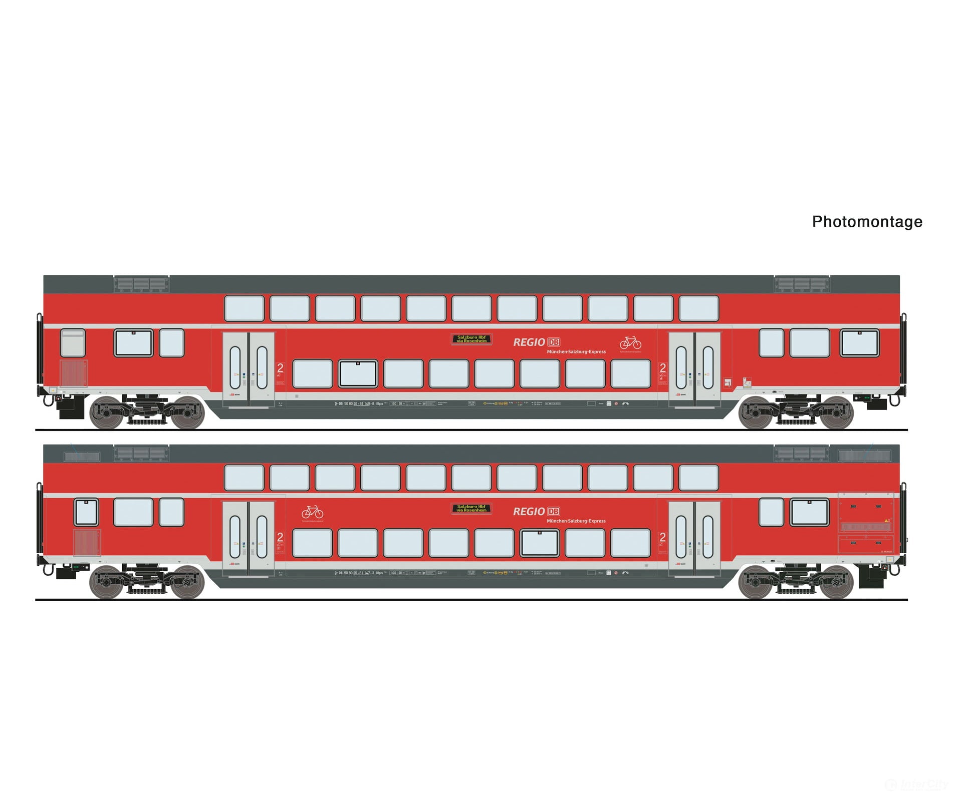 Roco 6200145 Ho 2 Piece Set: Double-Deck Coaches Db Ag European Passenger Cars