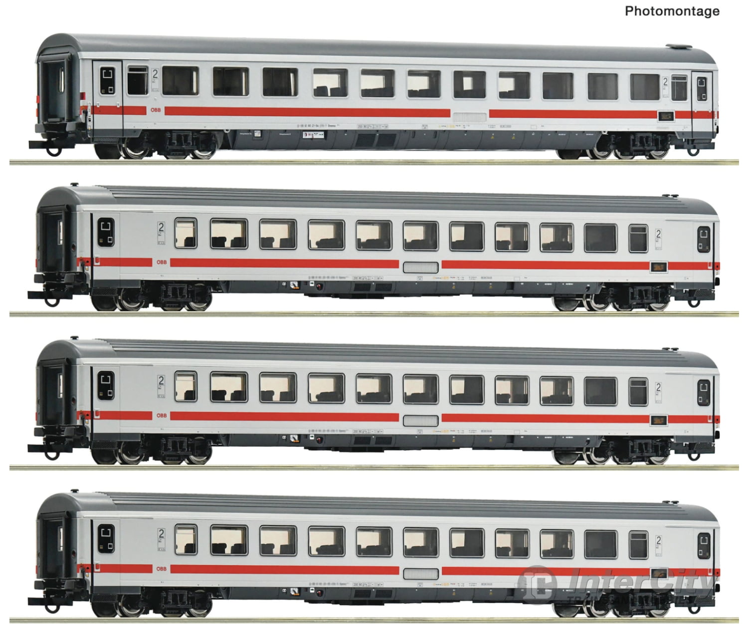 Roco 6200187 Ho 4 Piece Set: Express Train Coaches Öbb European Passenger Cars