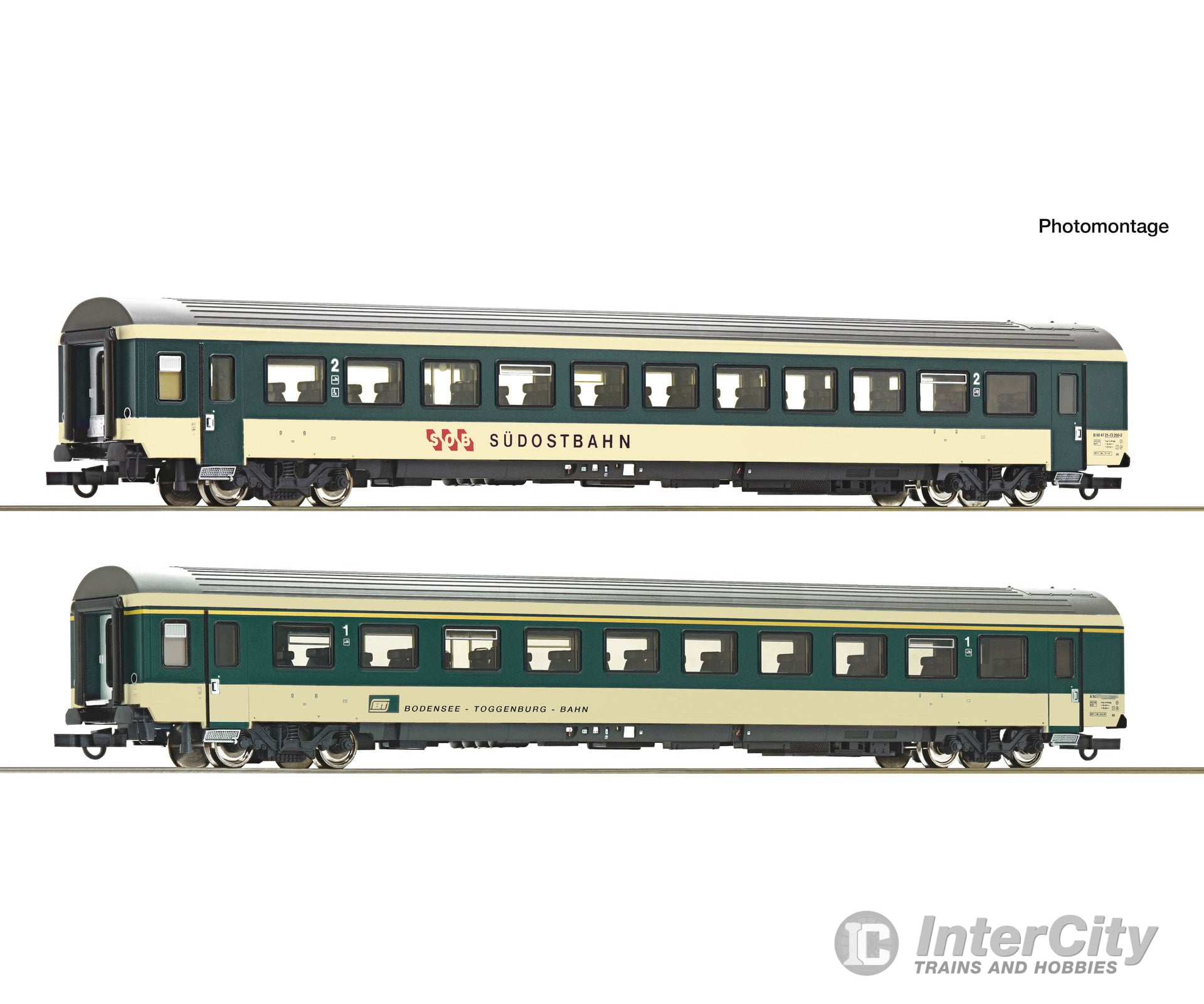 Roco 6200213 HO 2 piece set (2): ’Voralpen-Express’ passenger coaches SOB/BT European Passenger Cars