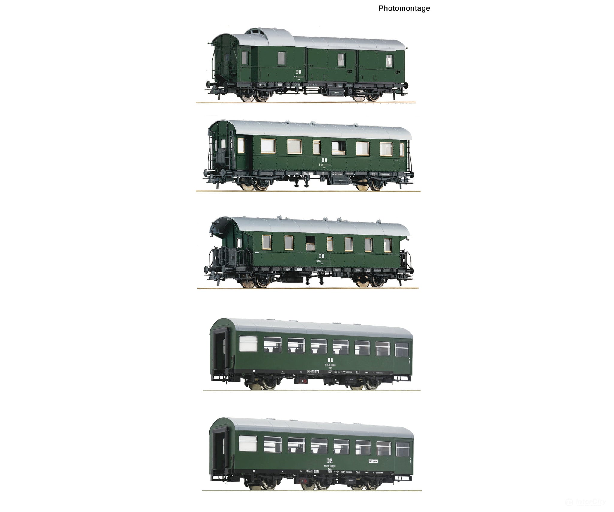 Roco 6200243 HO 5 piece set: Passenger train DR European Passenger Cars