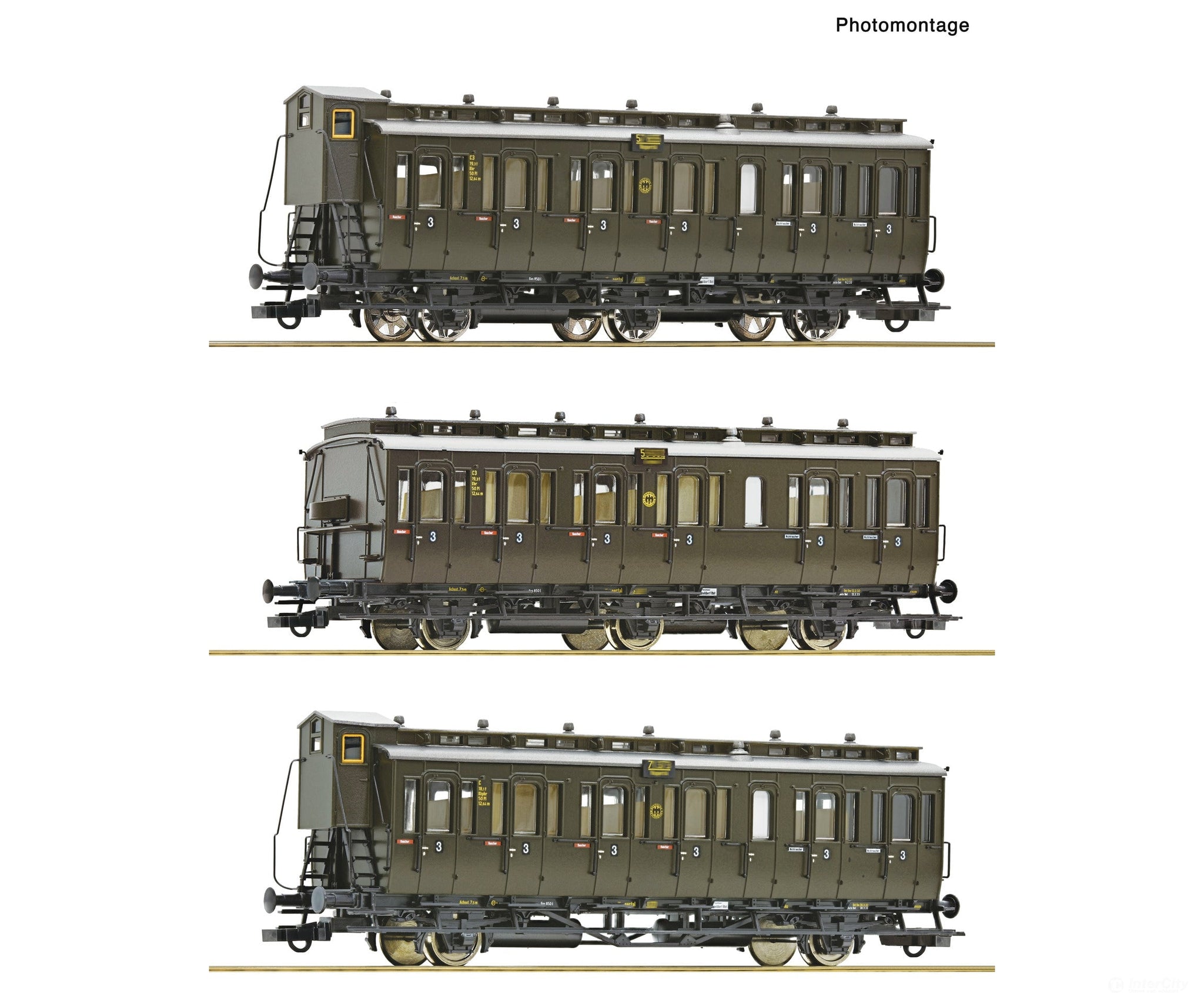 Roco 6200254 HO 3 piece set: Coaches DRG European Passenger Cars