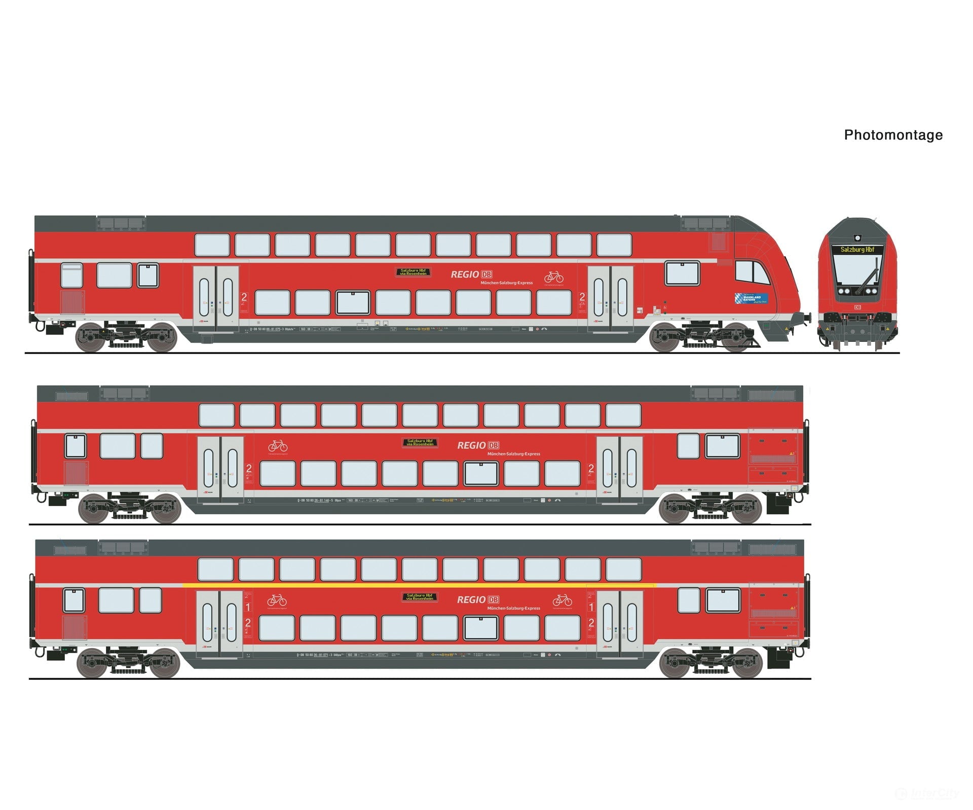 Roco 6210144 Ho 3 Piece Set: Double-Deck Coaches Db Ag European Passenger Cars