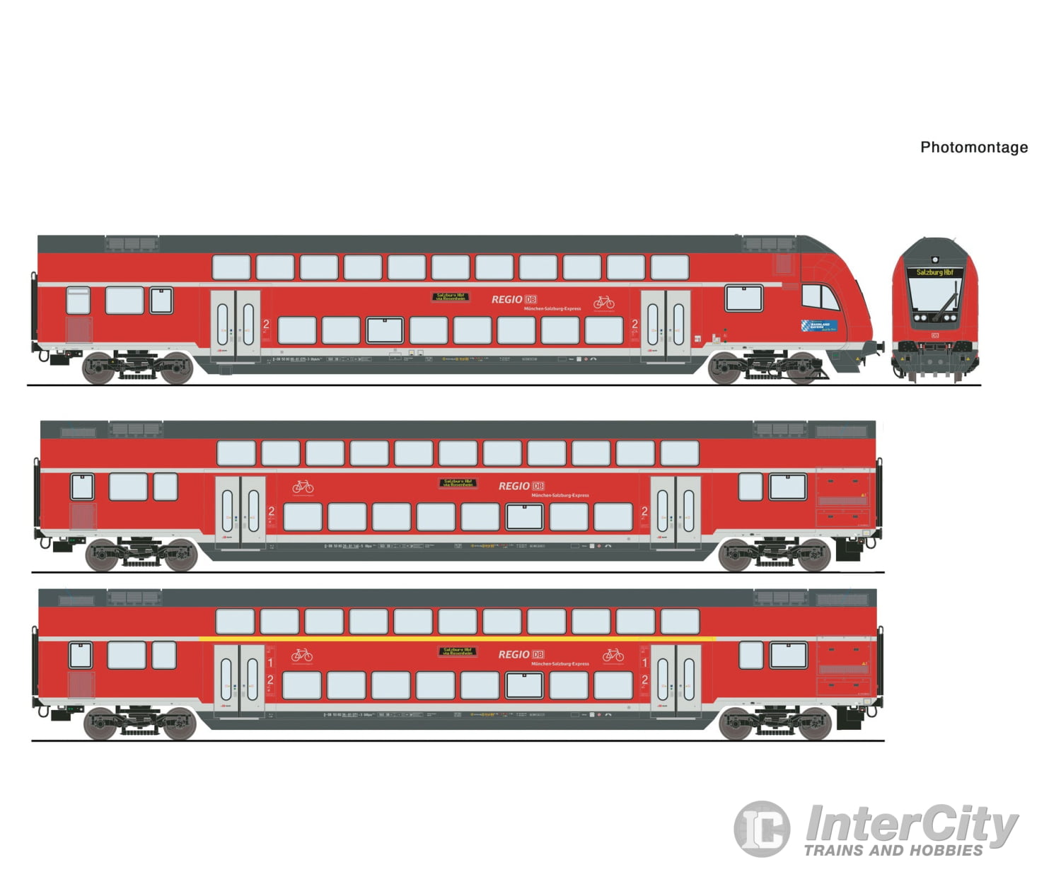 Roco 6220144 Ho 3 Piece Set: Double-Deck Coaches Db Ag European Passenger Cars