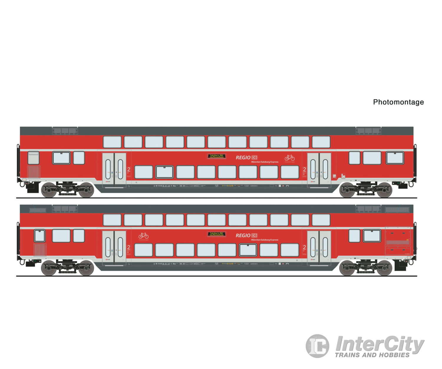 Roco 6220145 Ho 2 Piece Set: Double-Deck Coaches Db Ag European Passenger Cars