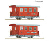 Roco 6240003 Hoe 2-Piece Set: Narrow Gauge Passenger Coaches Zillertalbahn European Passenger Cars
