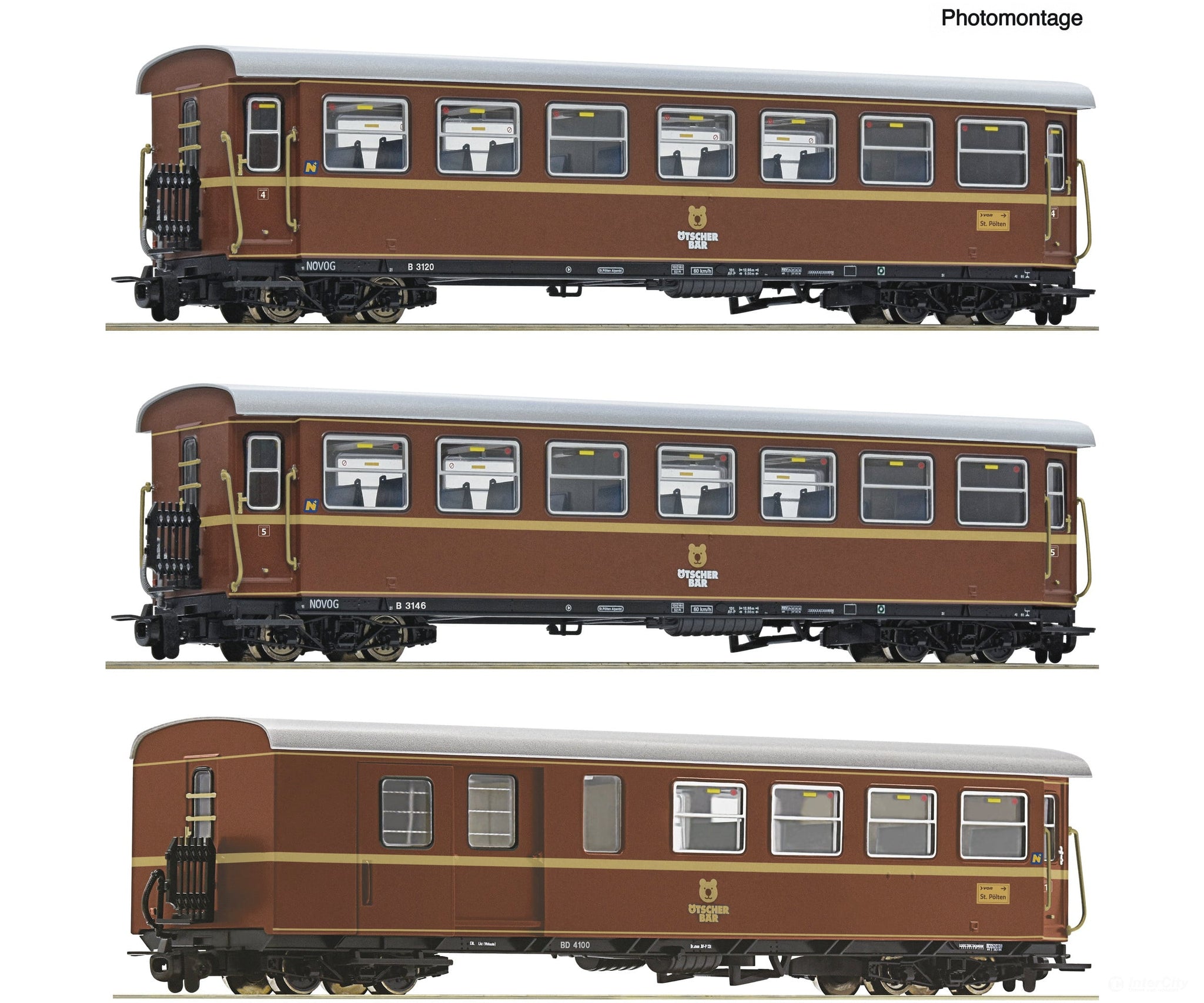 Roco 6240006 HOe 3-piece set: ’Ötscherbär’ passenger train NÖVOG European Passenger Cars