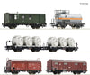 Roco 6600018 Ho 5 - Piece Set: Goods Train Db European Freight Cars