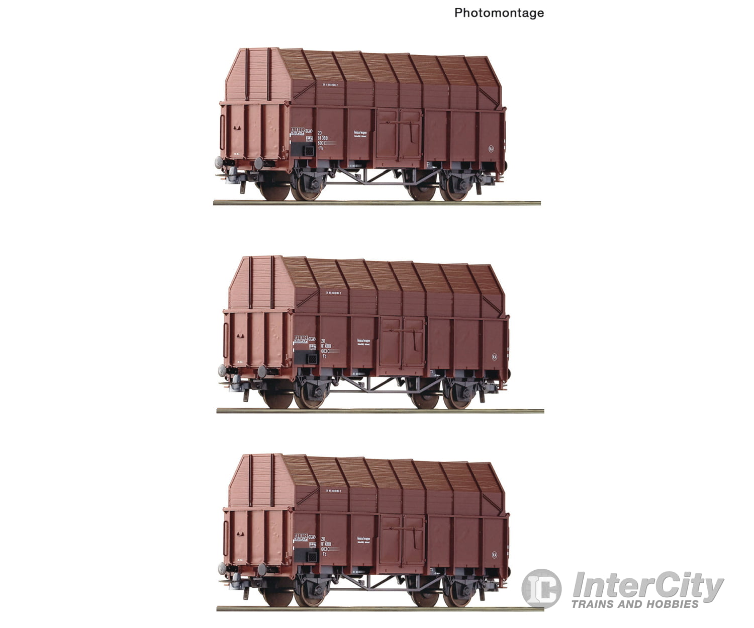 Roco 6600056 Ho 3-Piece Set: Sawdust Wagons Öbb Era 4 European Freight Cars