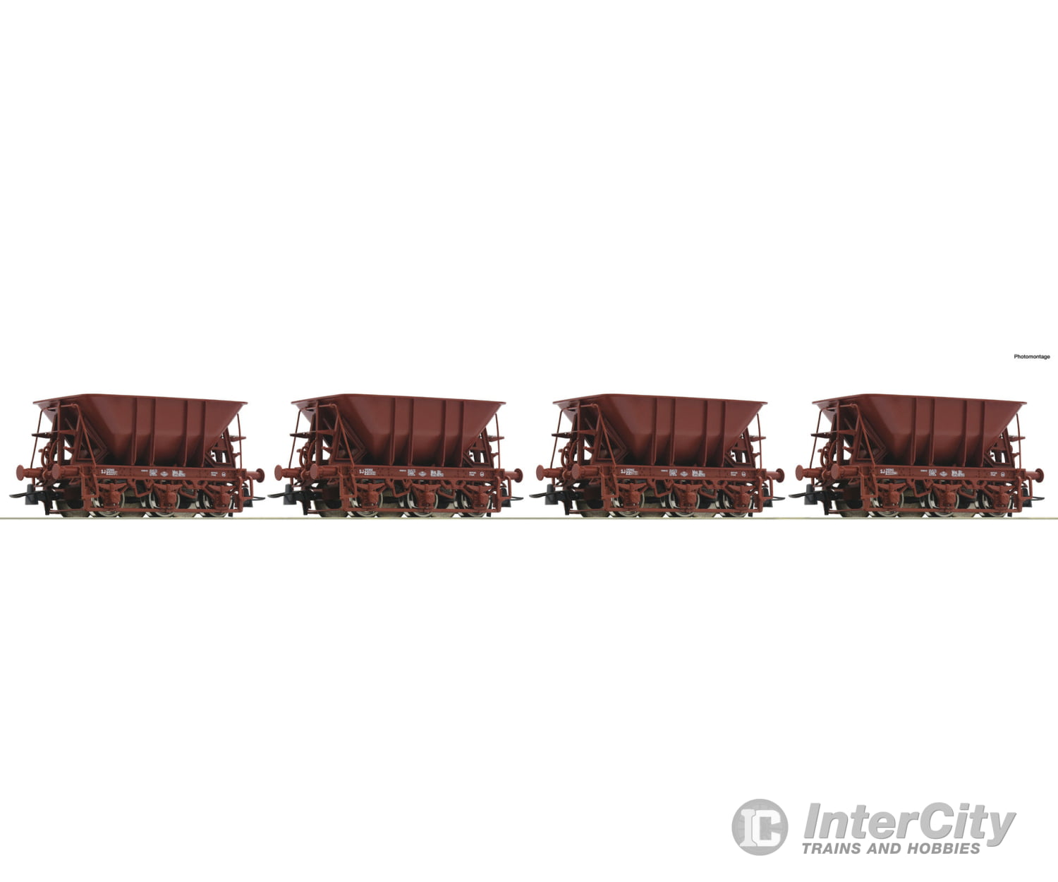 Roco 6600068 Ho 4-Piece Set 1: Ore Wagons Sj Era 4 European Freight Cars