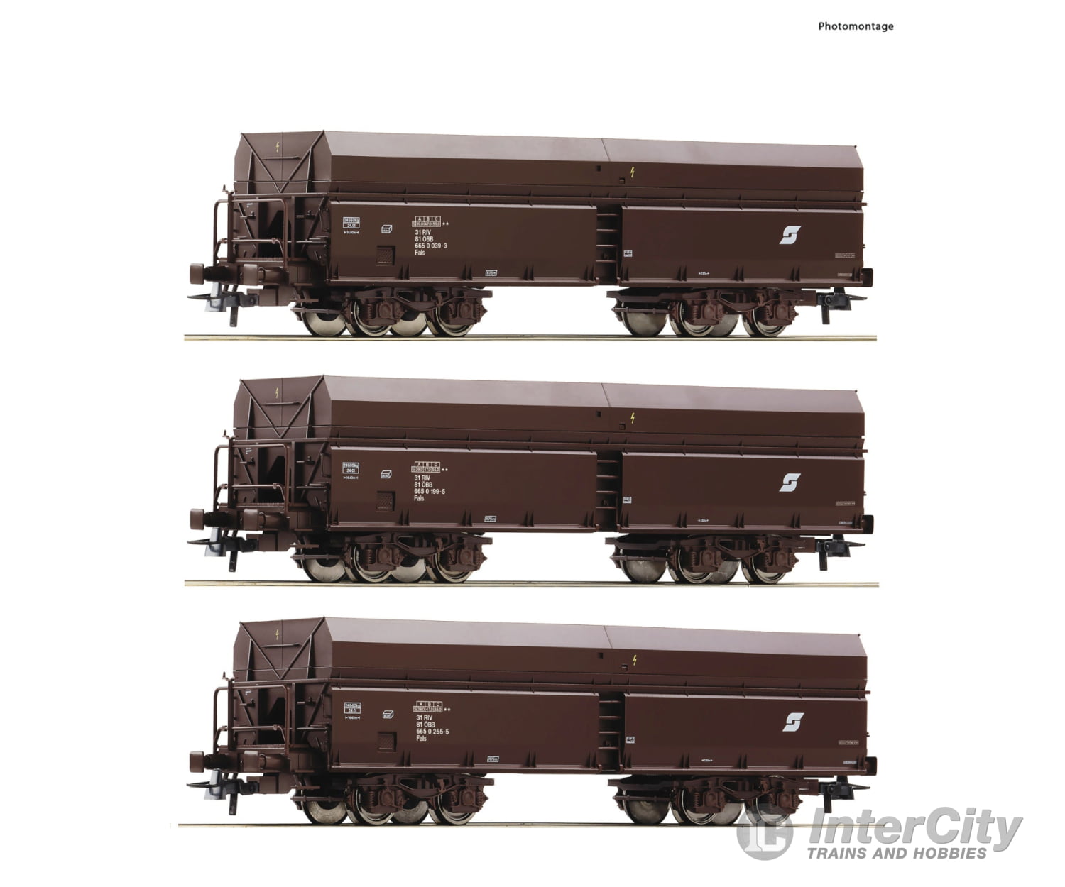 Roco 6600071 Ho 3-Piece Set: Self-Unloading Wagons Öbb Era 4 5 European Freight Cars