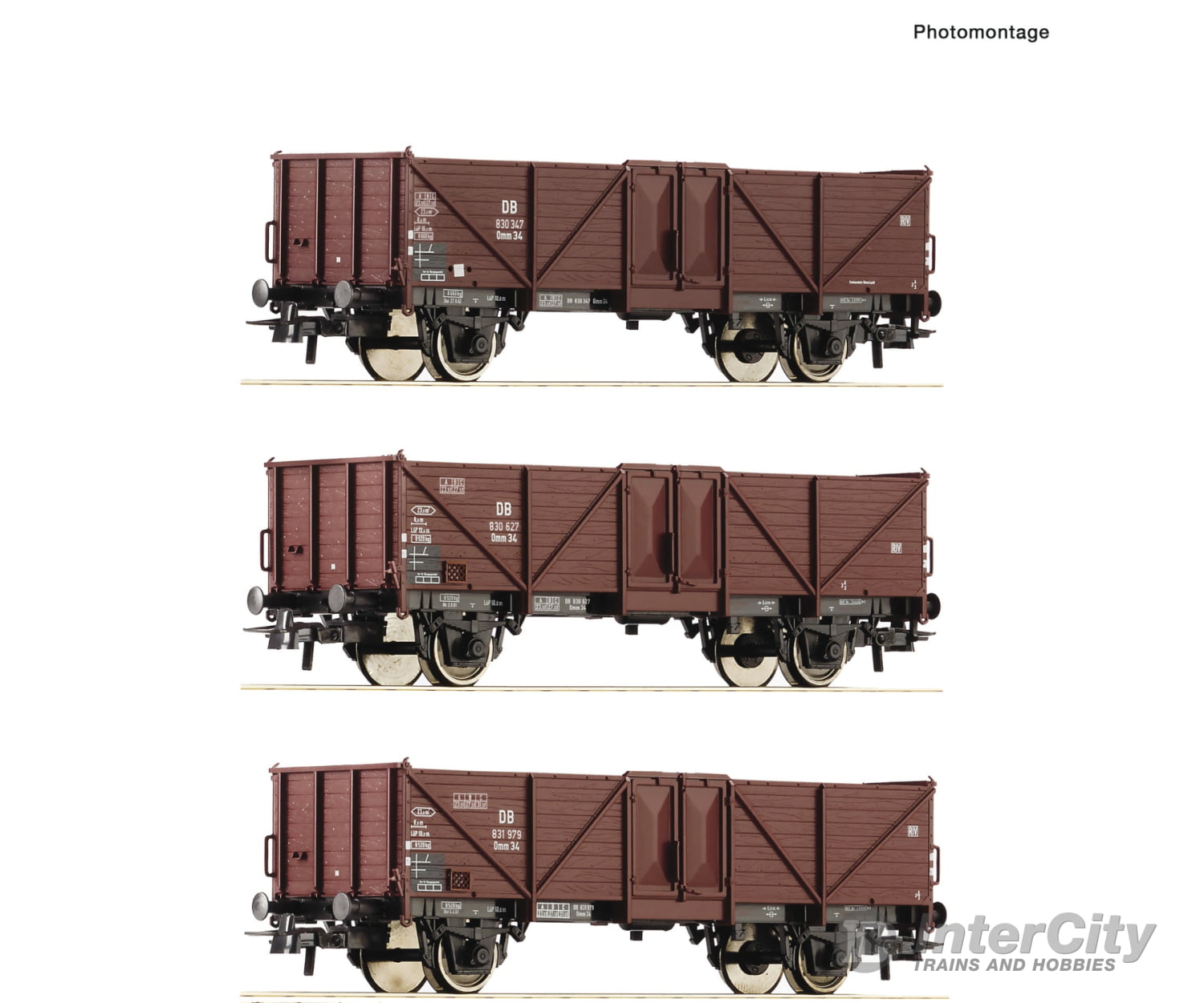 Roco 6600075 Ho 3-Piece Set: Open Freight Wagons Db Era 3 European Freight Cars