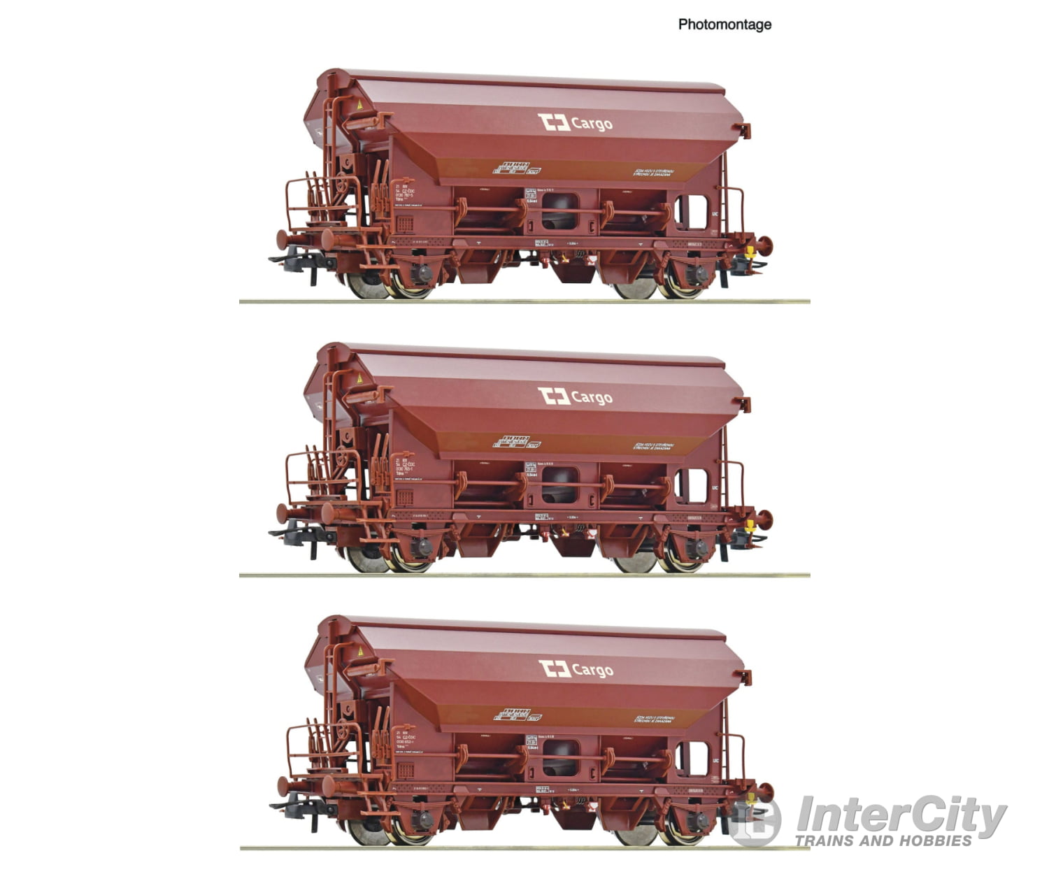 Roco 6600078 Ho 3-Piece Set: Swivel Roof Wagons Cd Cargo Era 6 European Freight Cars